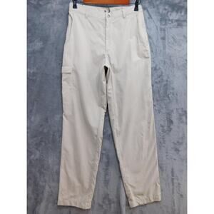 Columbia Pants Womens S Beige Khakis UPF30+ Relaxed Fit Zip Pockets Travel